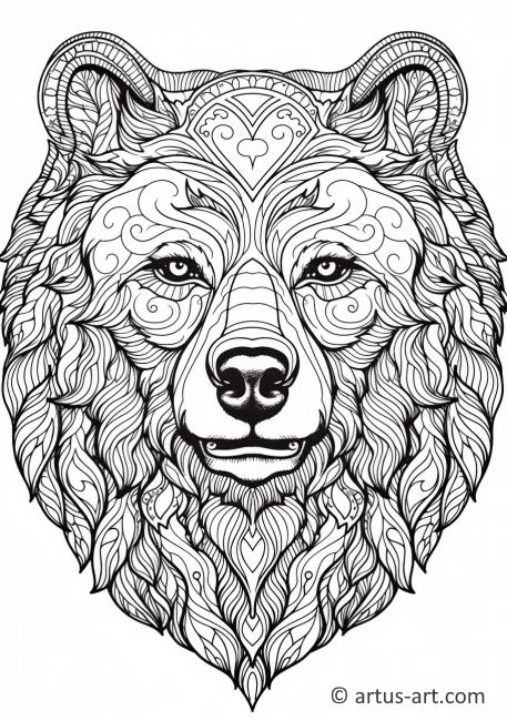 Page de coloriage d'ours Grizzly